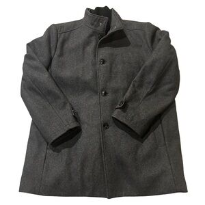 Andrew Marc Dark Charcoal Wool Pea Coat2603